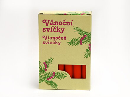 Svíčky na stromeček 12 ks červené